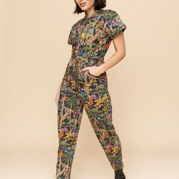 Mixed By Nasrin Jungle Print Jumpsuit - Medium Tall - Picture 6 of 10